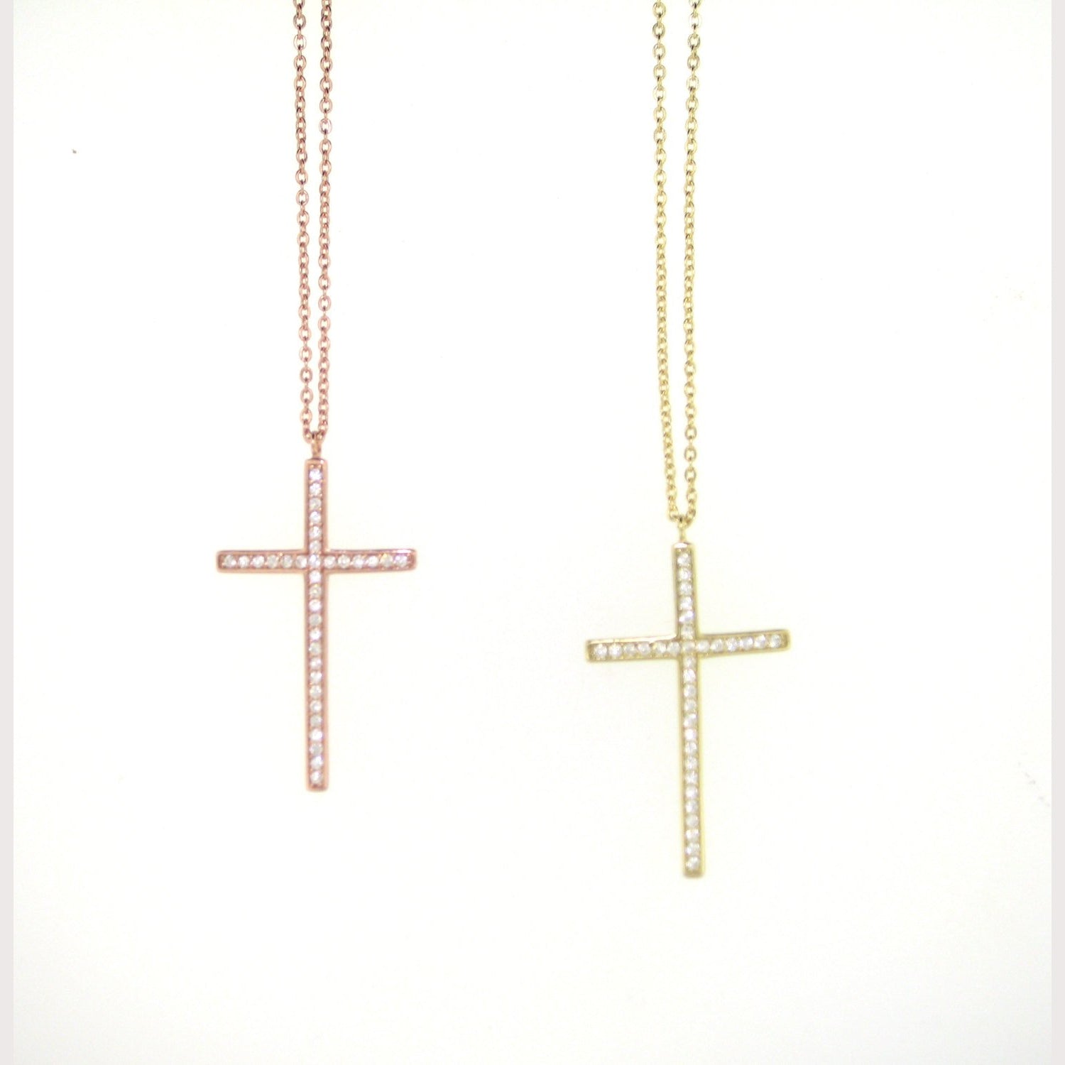 Long Chain Cross Necklace