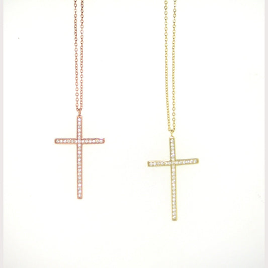 Long Chain Cross Necklace