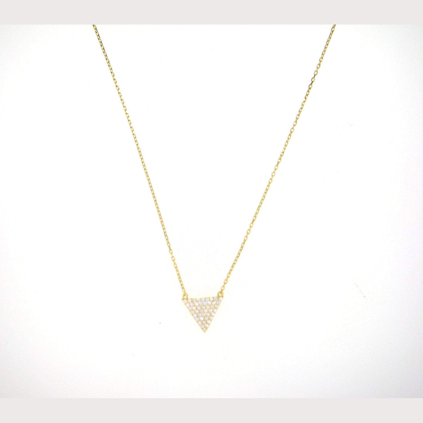 Triangle Arrow Necklace-Yellow Gold