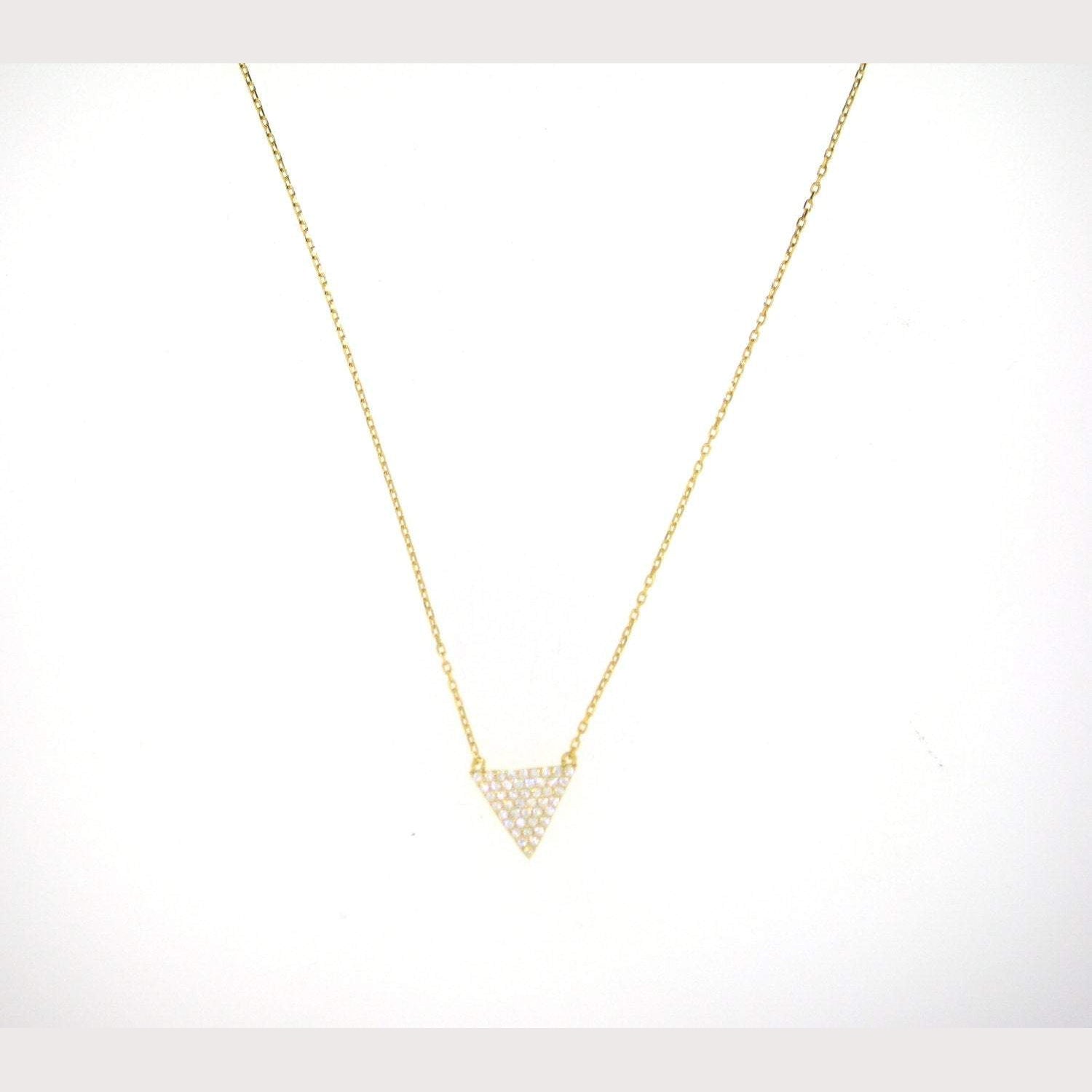 Triangle Arrow Necklace-Yellow Gold
