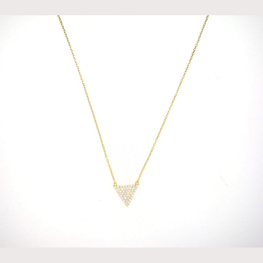 Triangle Arrow Necklace-Yellow Gold