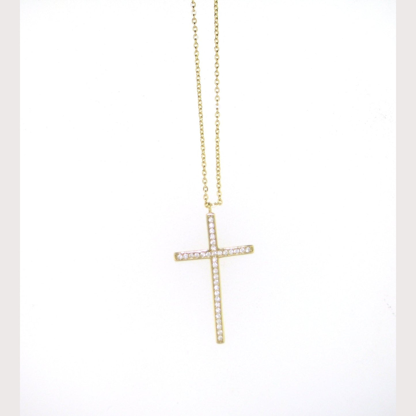 Long Chain Cross Necklace