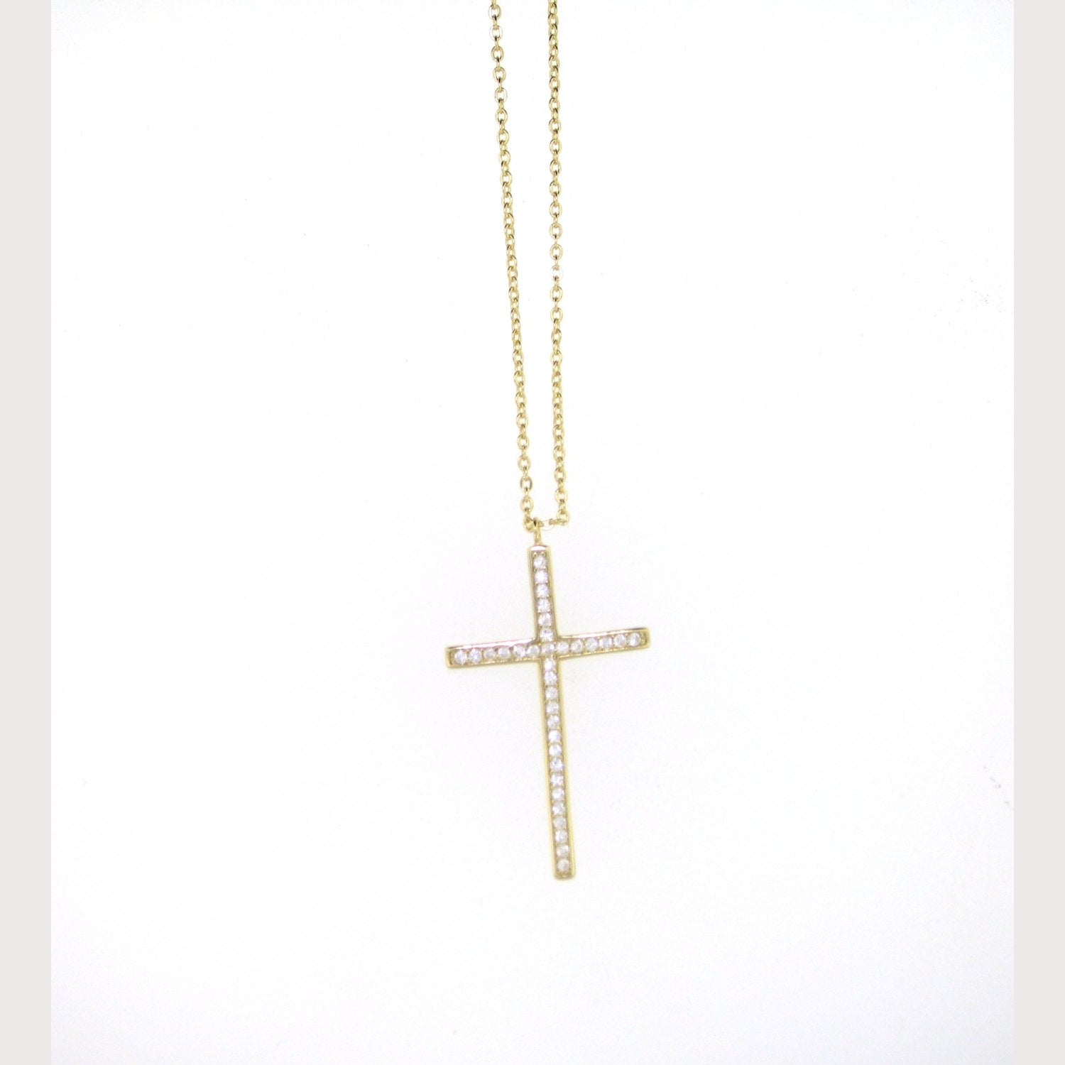 Long Chain Cross Necklace
