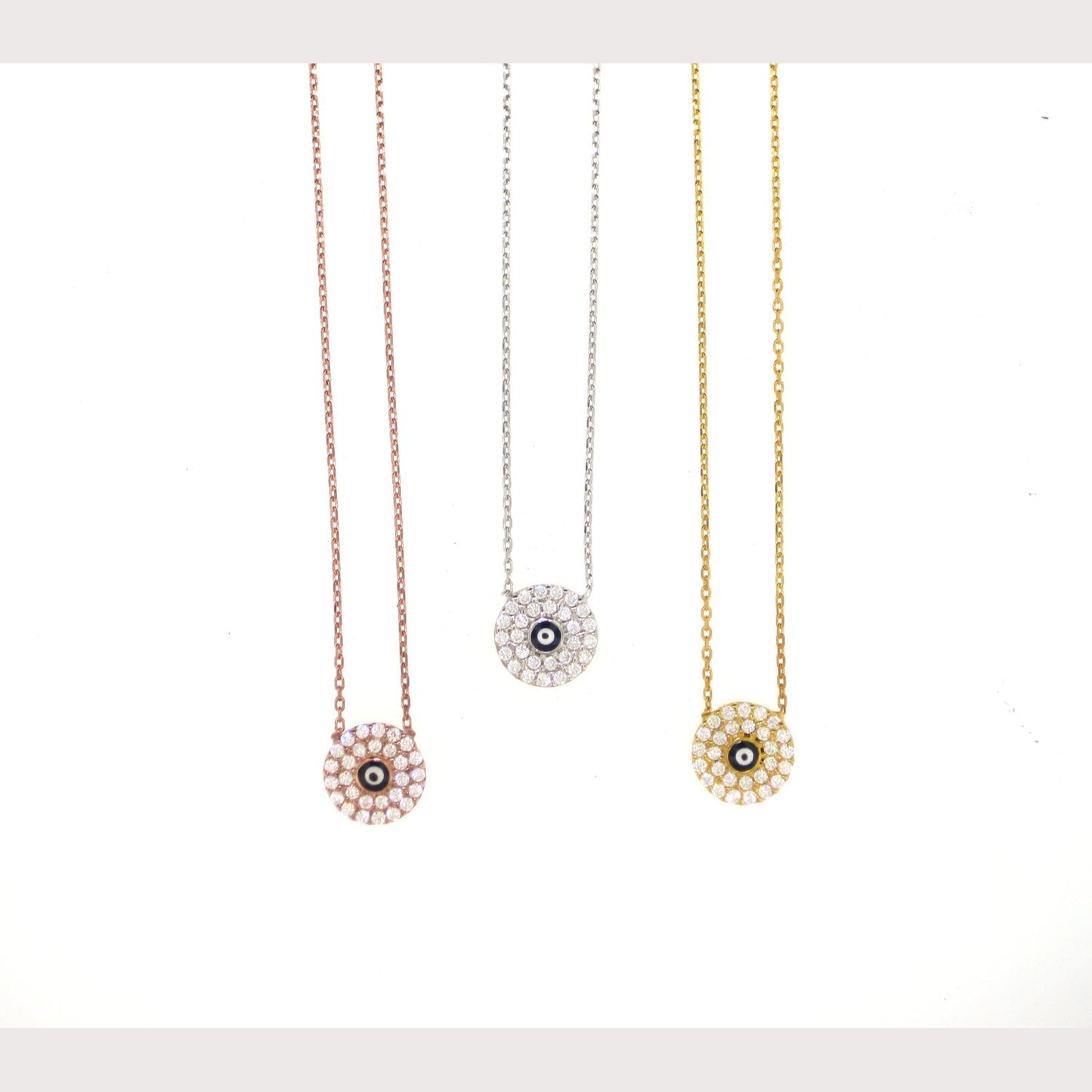 Mini Evil Eye Disc Necklace