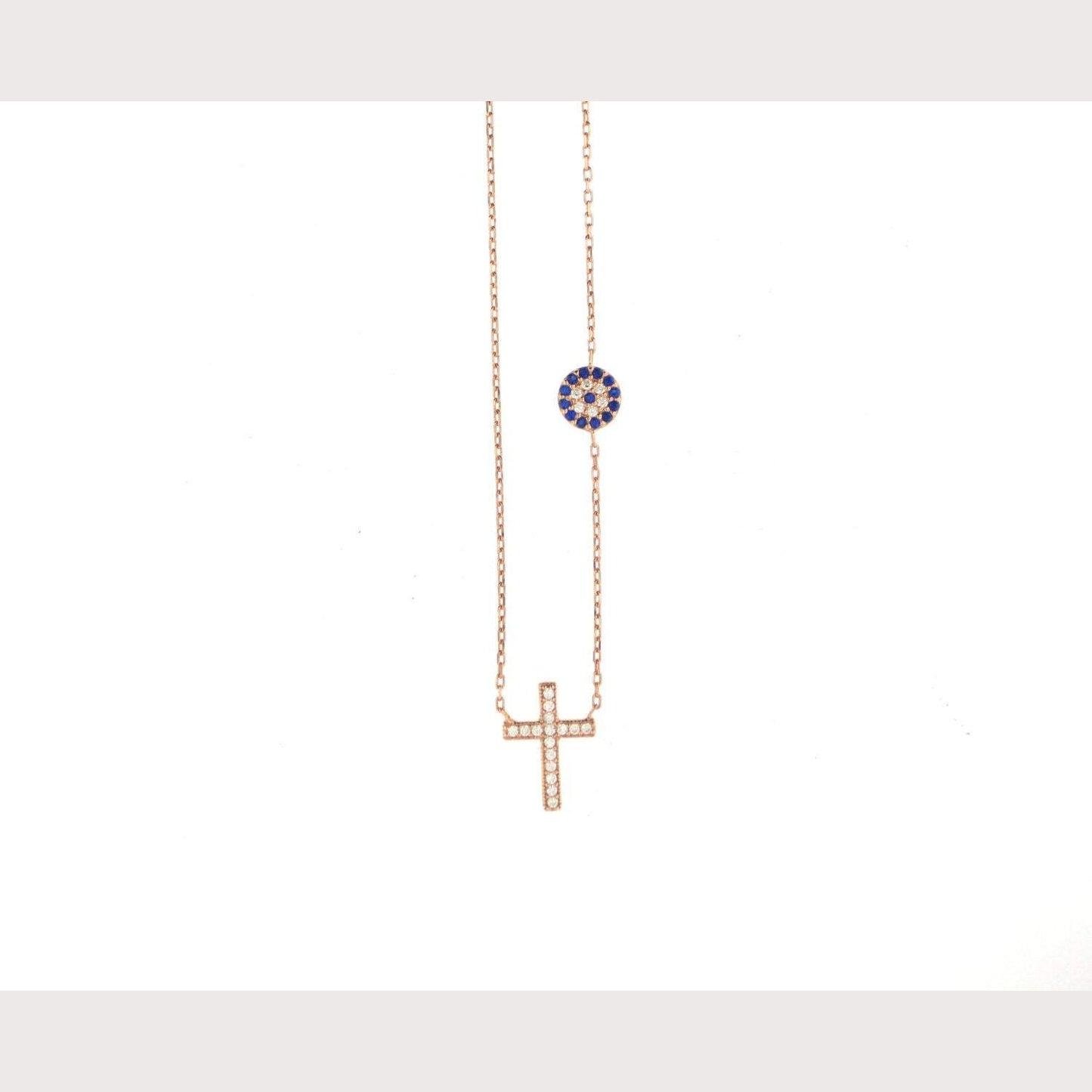 Dainty Evil Eye Cross Necklace