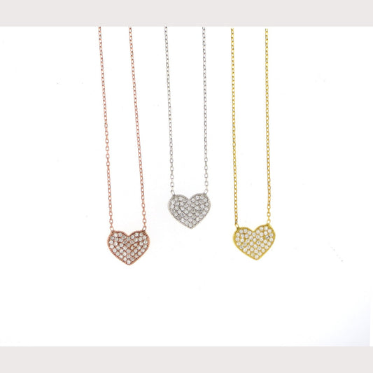 Small Pave Heart Necklace