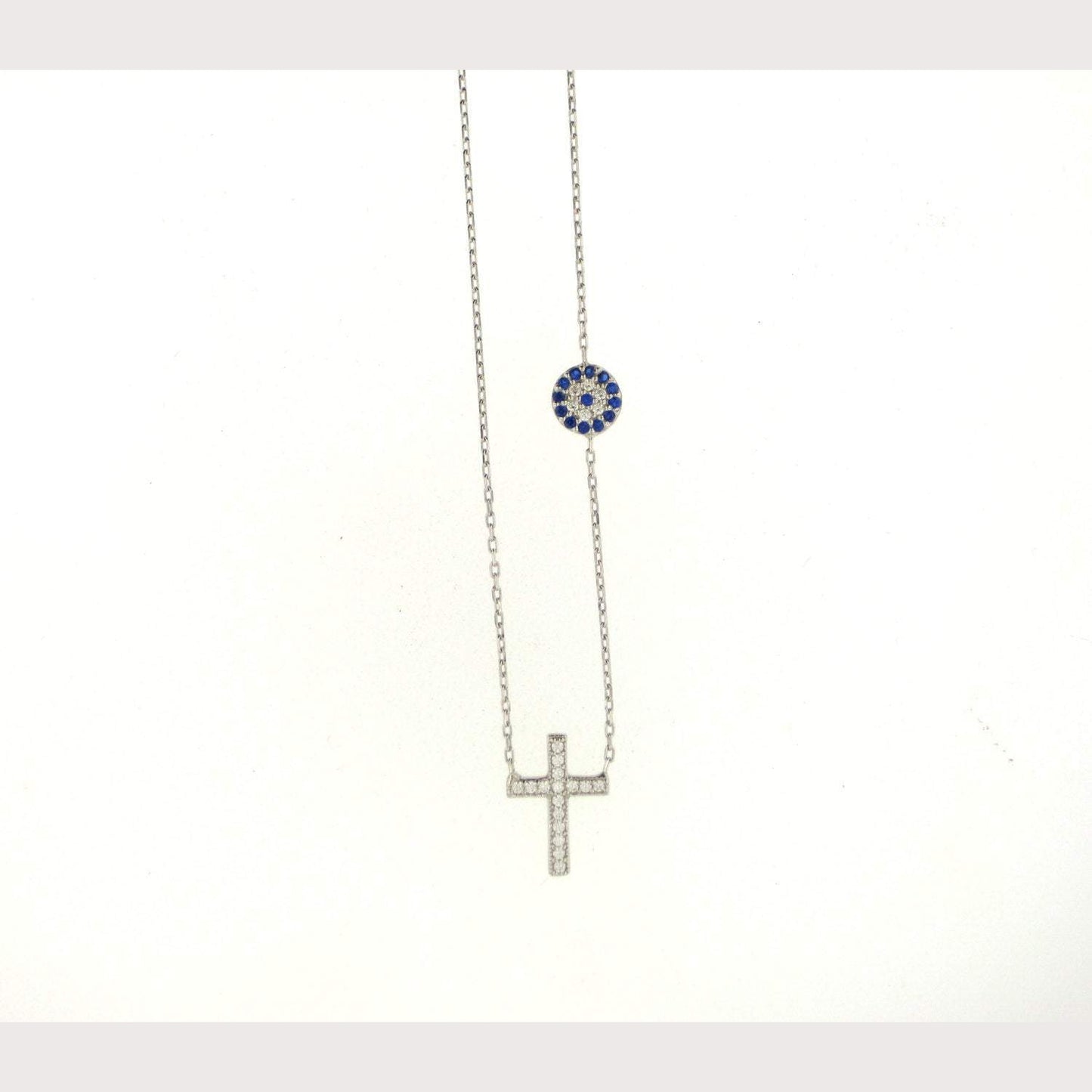 Dainty Evil Eye Cross Necklace