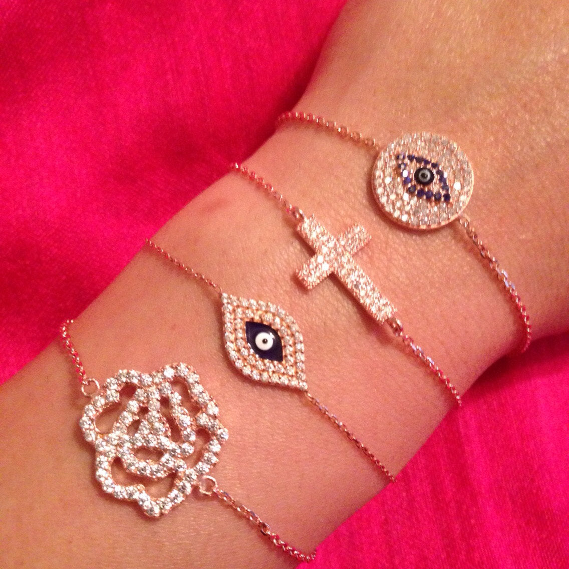 Small Sideway Cross Bracelet