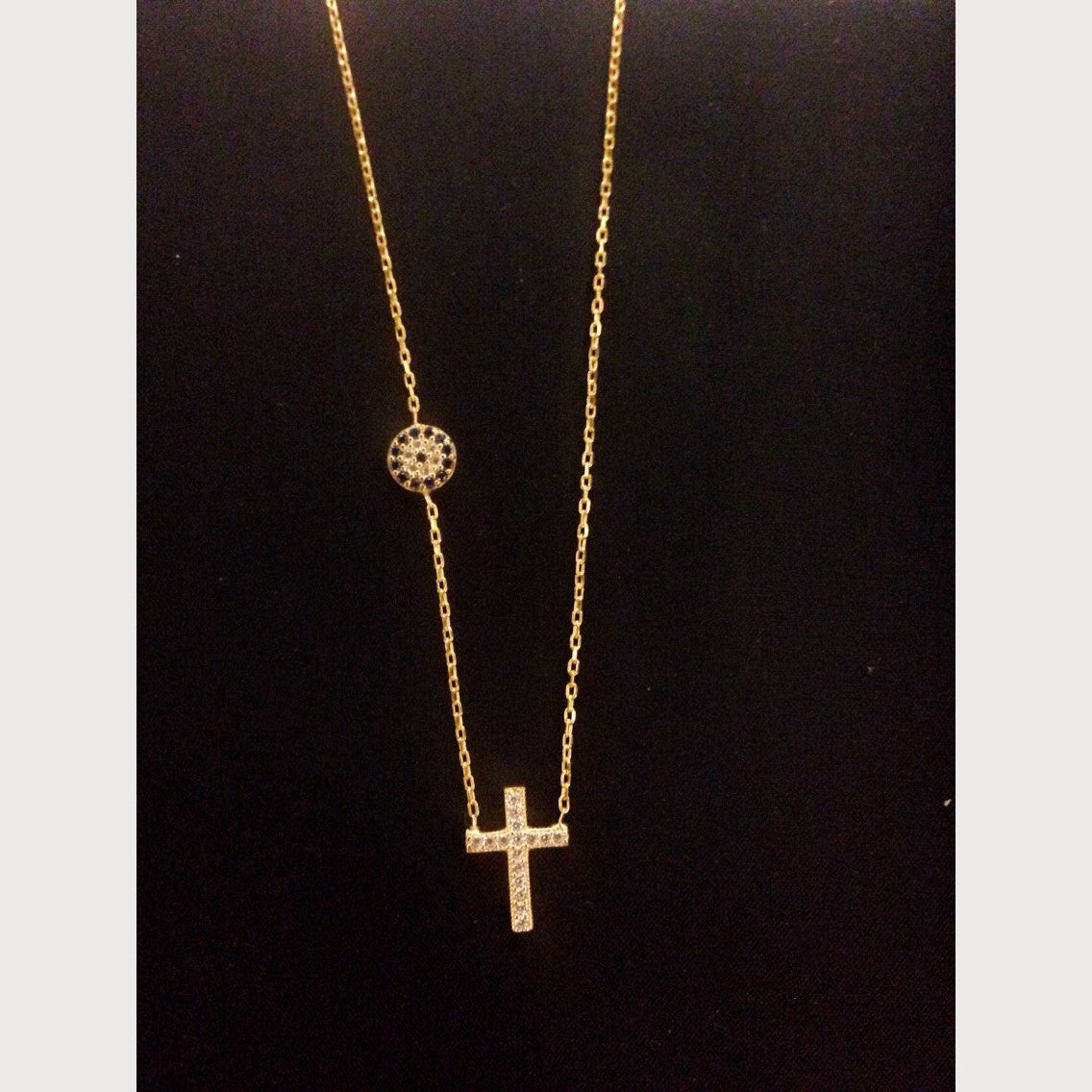 Dainty Evil Eye Cross Necklace