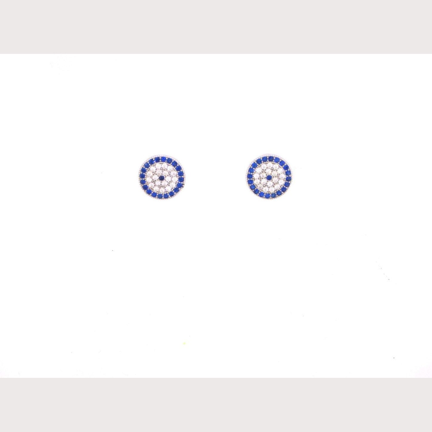 Evil Eye Stud Earrings-Silver