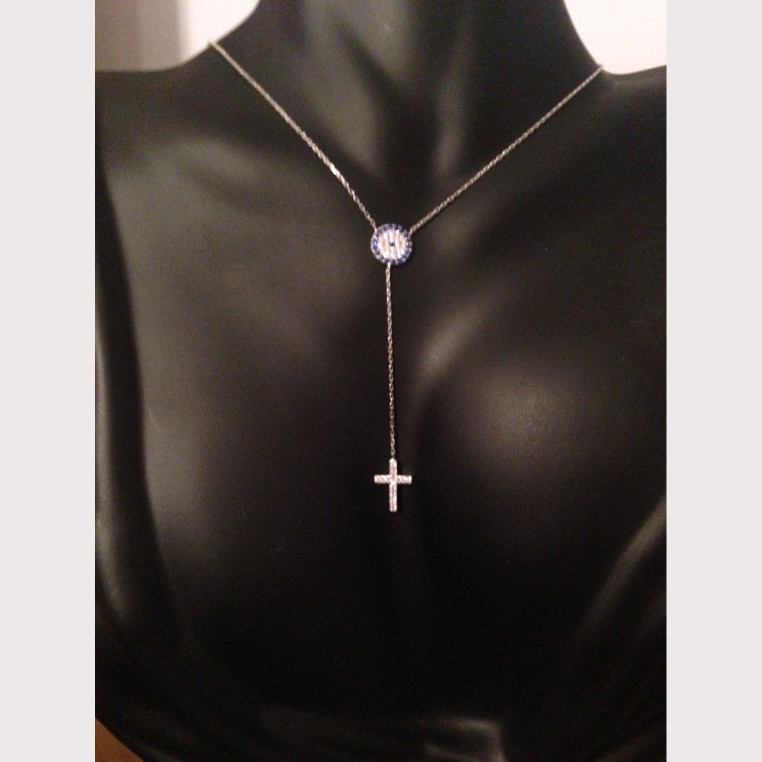 Elegant Evil Eye Cross Necklace