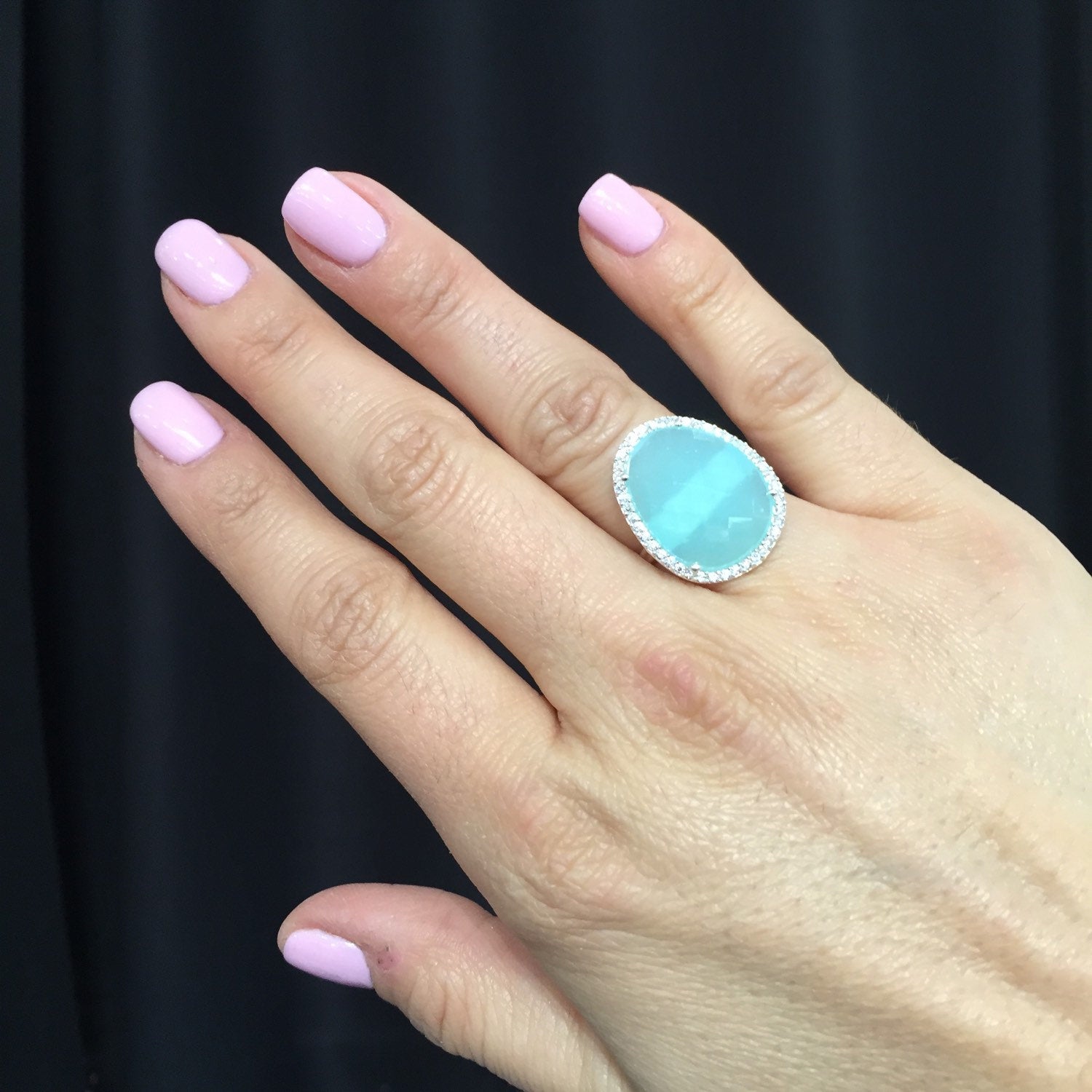 Aqua Gemstone Ring