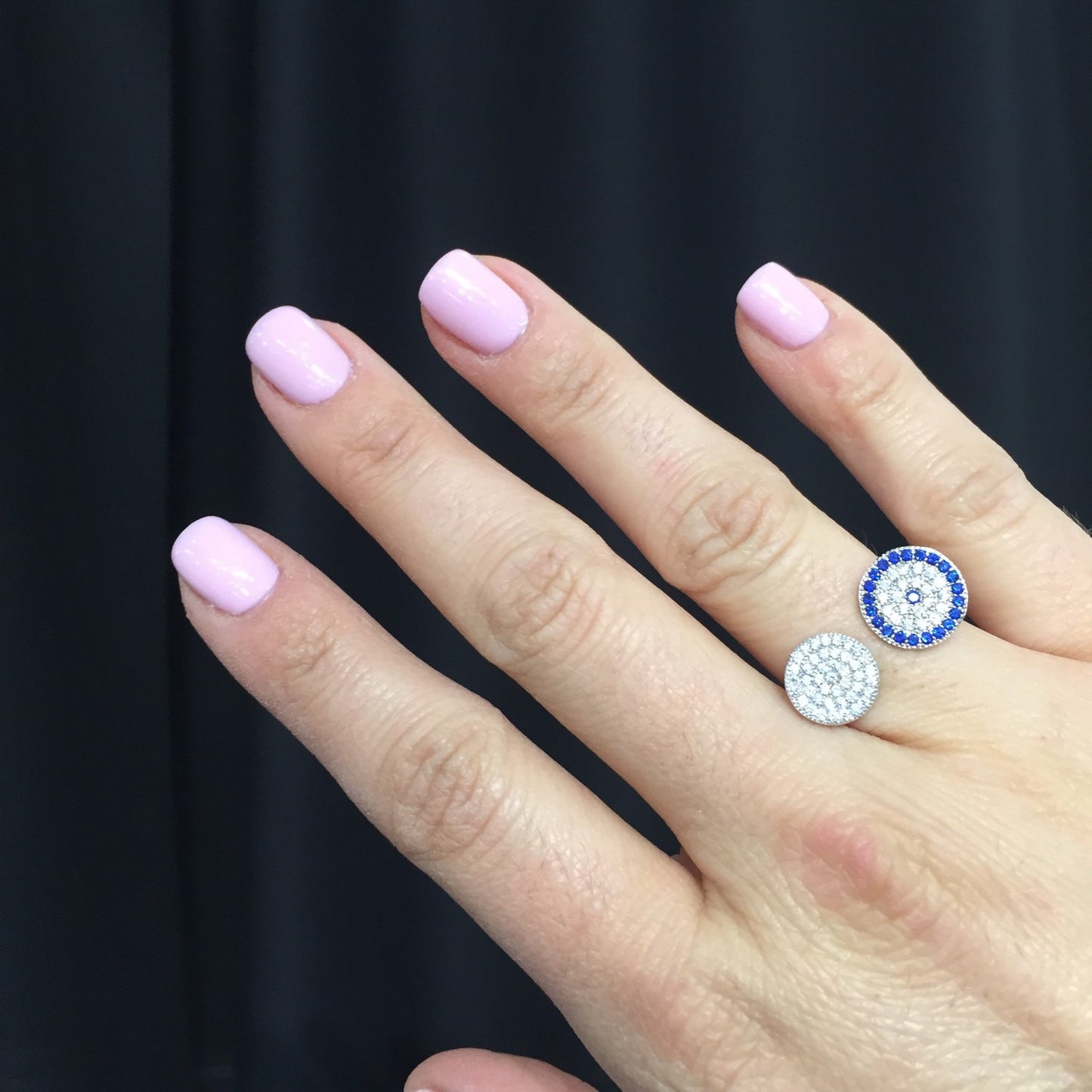 Evil Eye Disc Ring-Silver