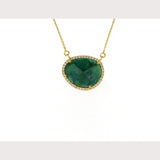 Emerald Gemstone Necklace-Gold