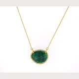 Emerald Gemstone Necklace-Gold
