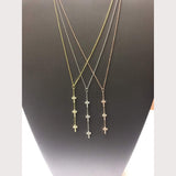 Black Stone Faith Lariat Necklace-Gold