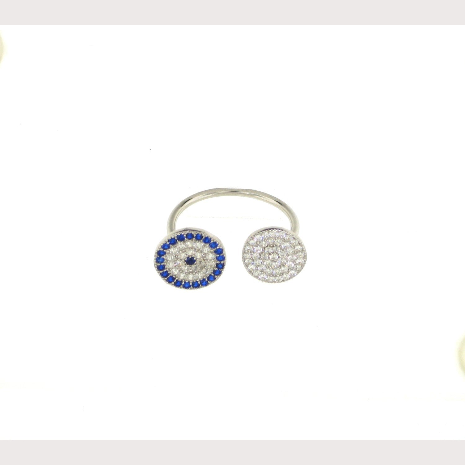 Evil Eye Disc Ring-Silver