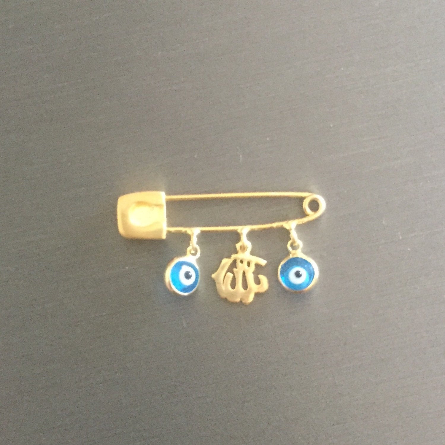 Gold Allah Evil Eye Pin