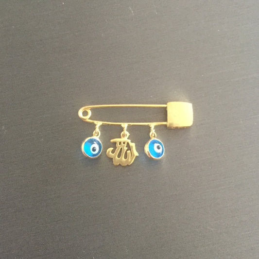 Gold Allah Evil Eye Pin