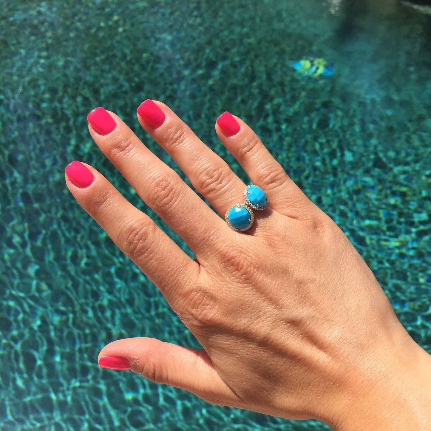 Silver Round Turquoise Ring