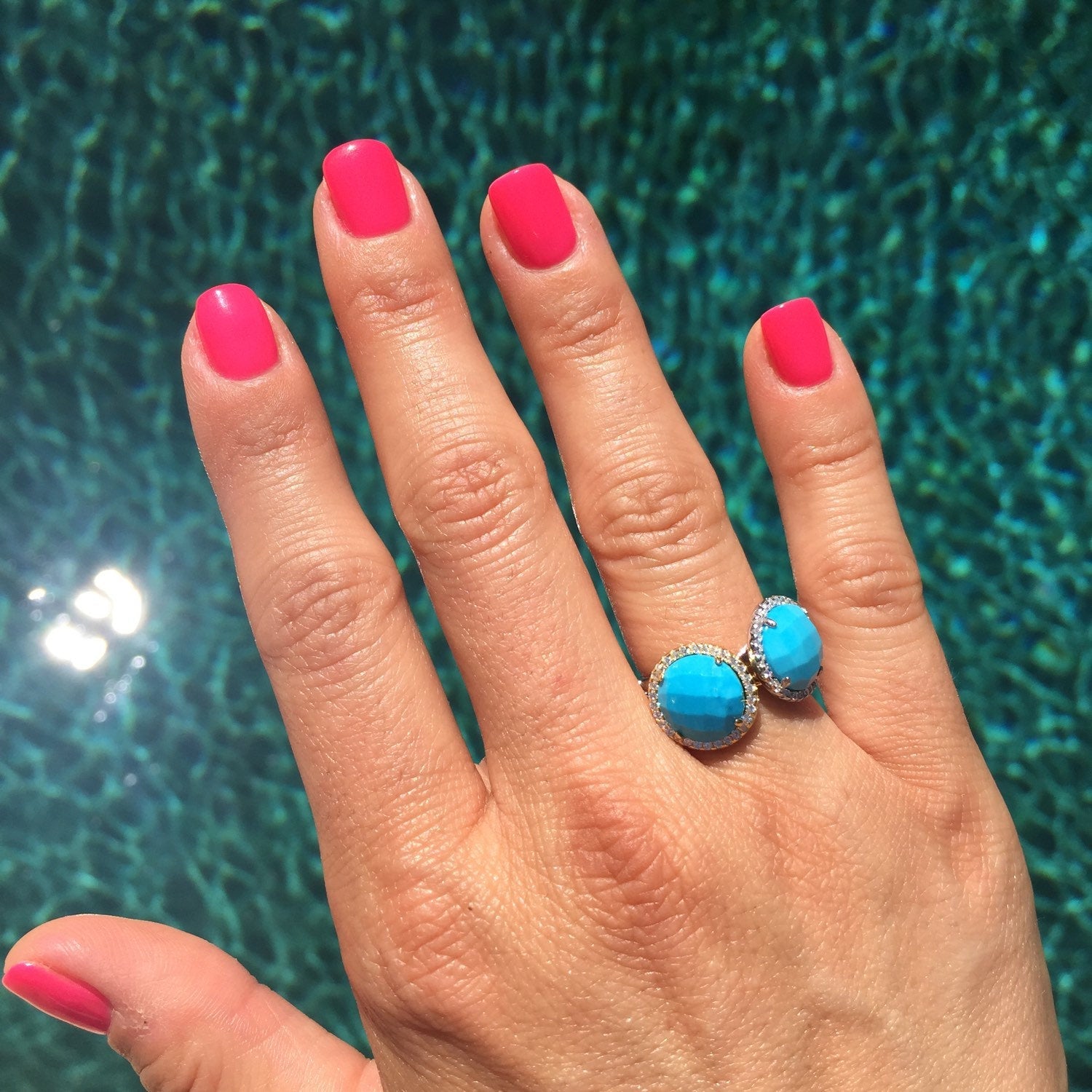 Silver Round Turquoise Ring