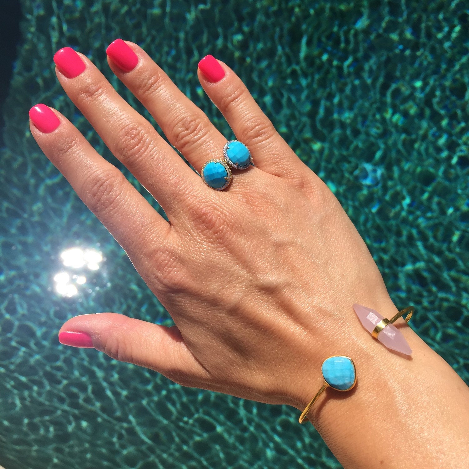 Silver Round Turquoise Ring