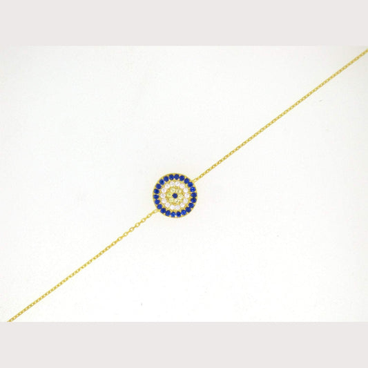 Elegant Evil Eye Bracelet-Yellow Gold