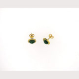 Emerald Stud Earrings-Gold