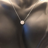 Small Pave Disc Necklace-Silver