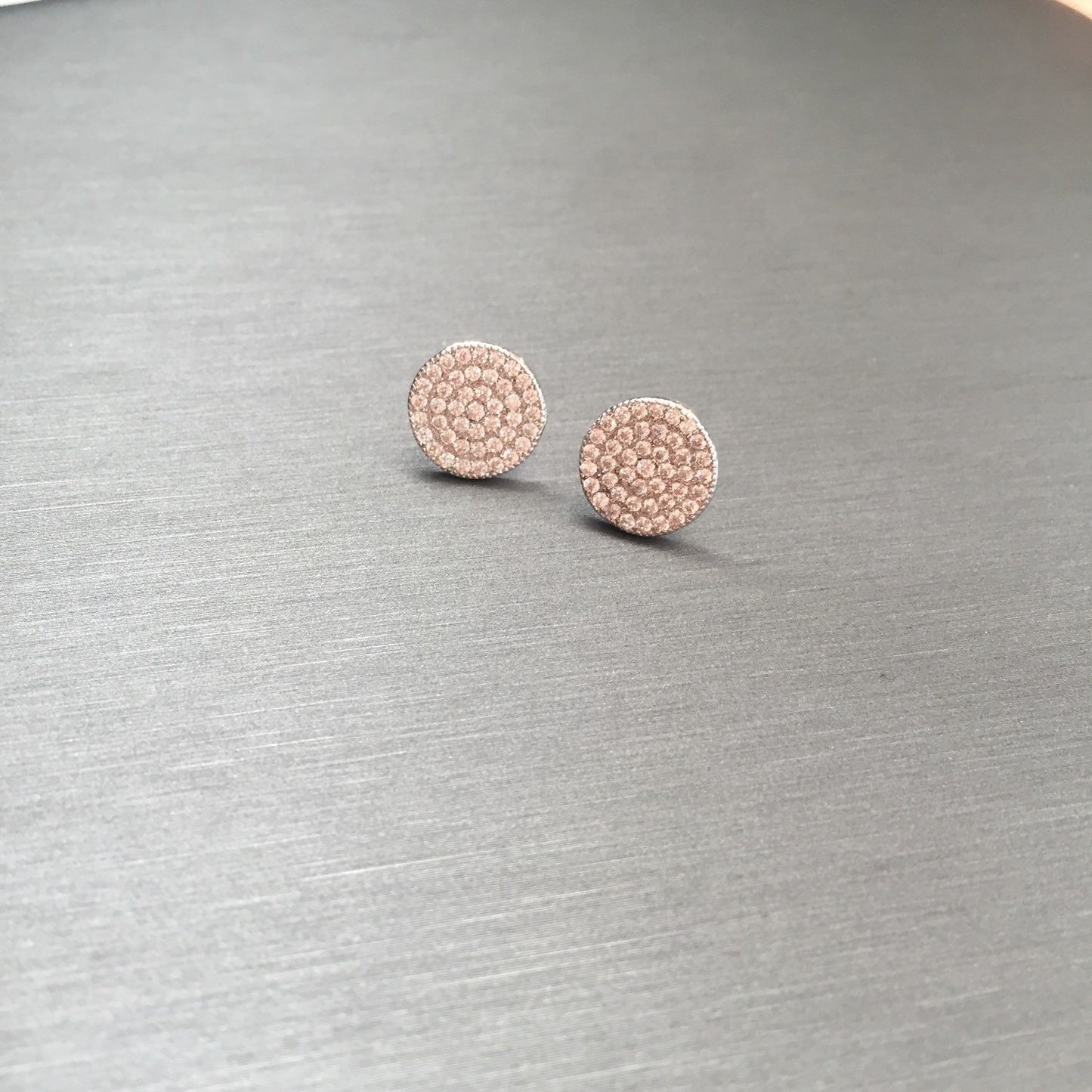 Large Stud Disc Earrings