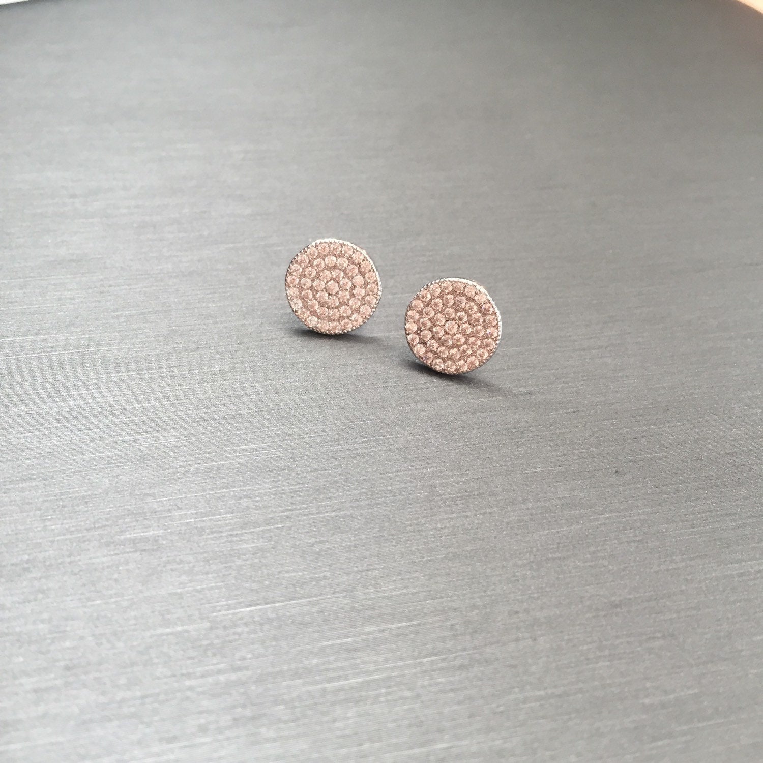 Large Stud Disc Earrings