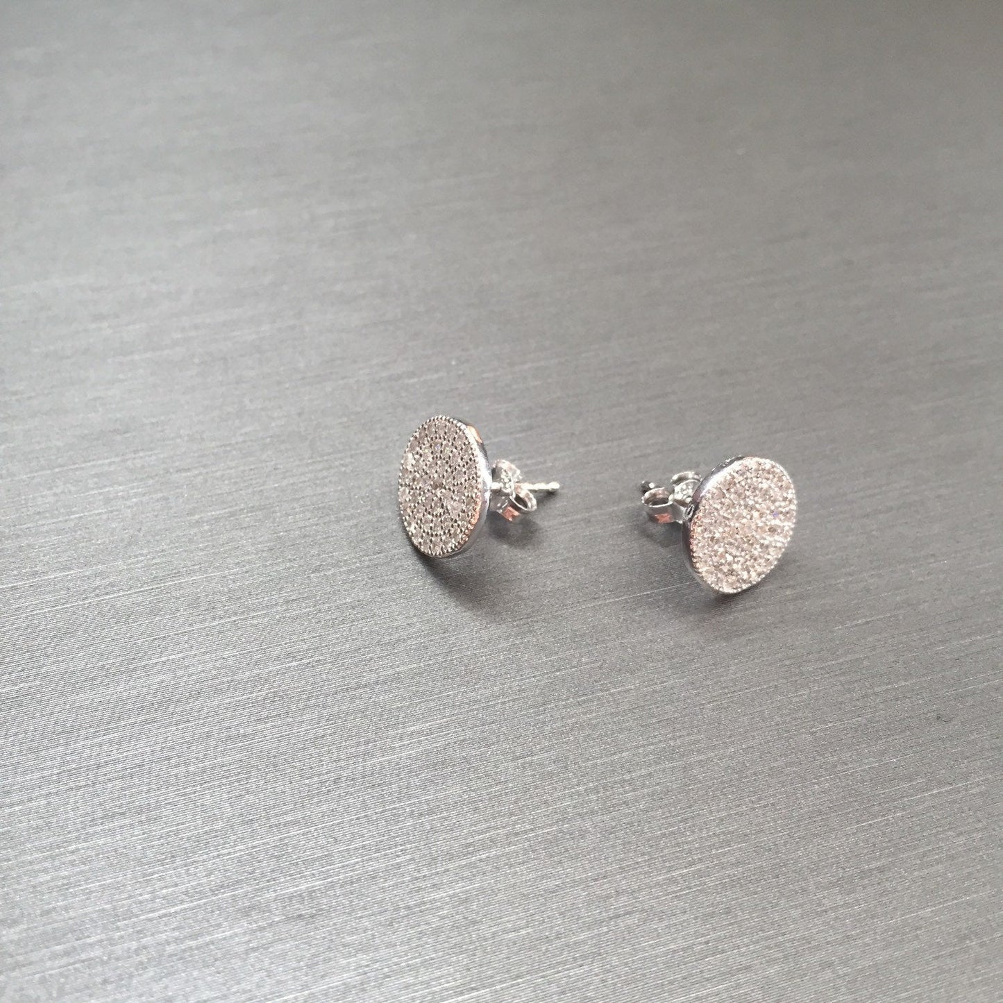 Large Stud Disc Earrings