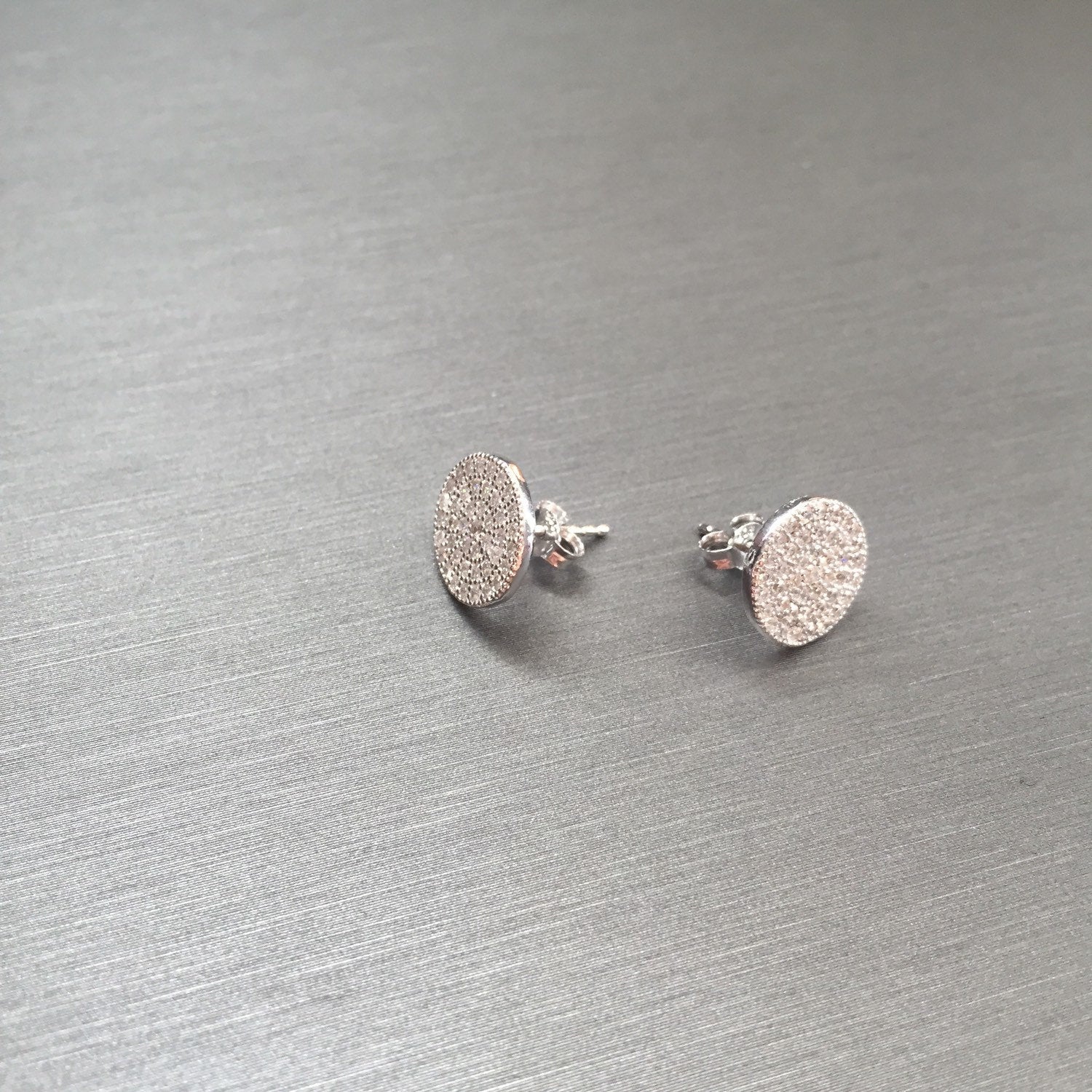 Large Stud Disc Earrings