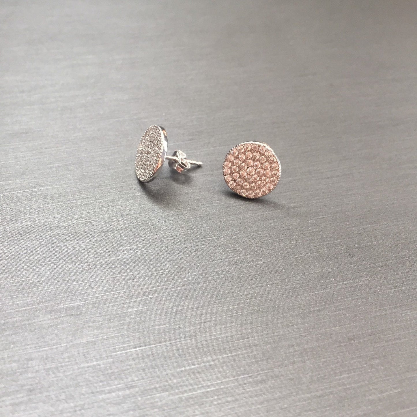 Large Stud Disc Earrings