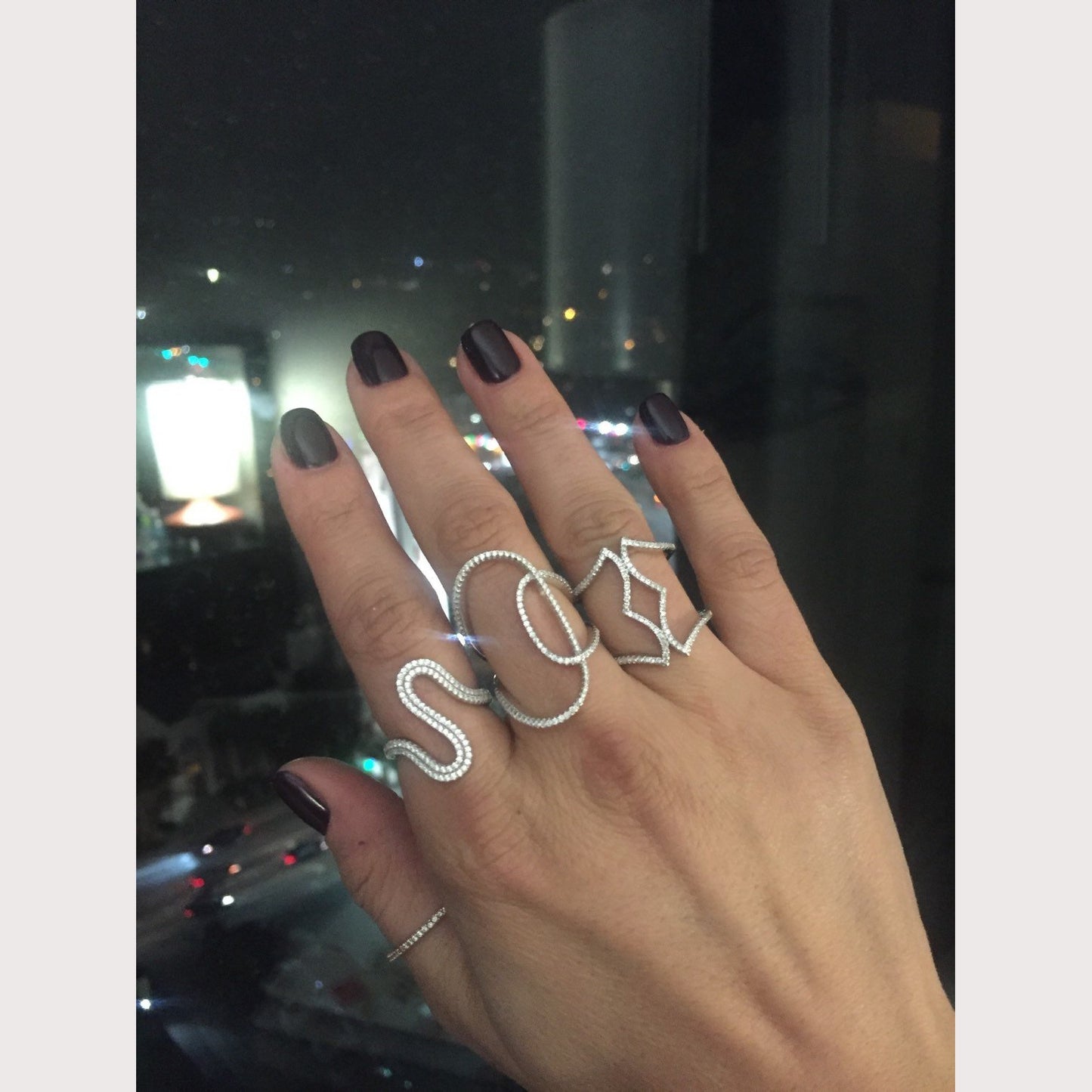 Double Swirl Pave Ring
