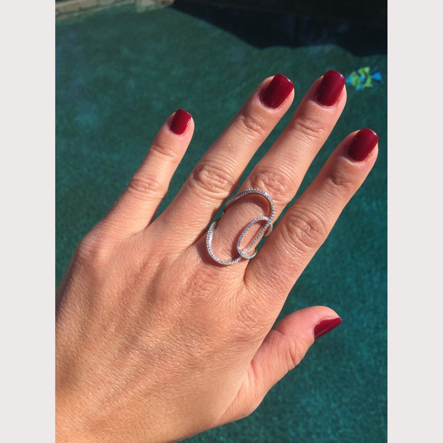 Double Swirl Pave Ring